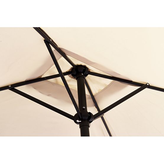 Veľký obdĺžnikový záhradný naklonený skladací slnečník s kľukou béžový 200 x 140 cm