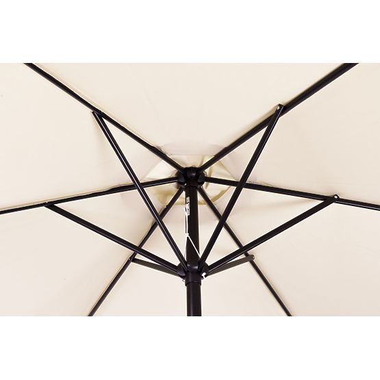 Veľký záhradný šikmý skladací slnečník s kľukou 6 rebier béžový 270 cm