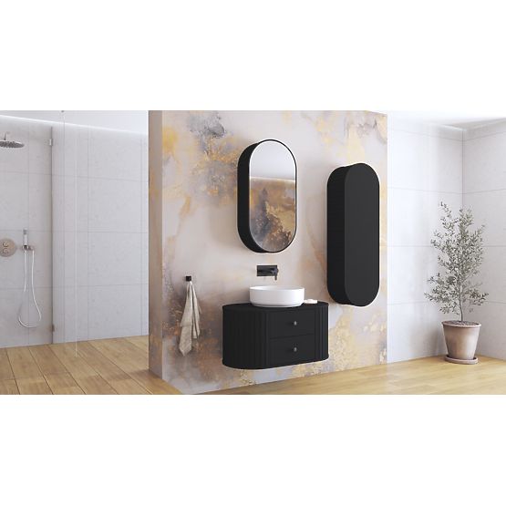 VENEZIA Zrkadlová skrinka 1D čierna (2p=1ks)