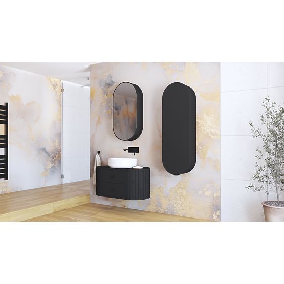 VENEZIA Zrkadlová skrinka 1D čierna (2p=1ks)