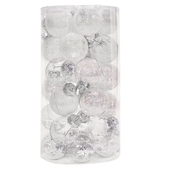 Vianočné ozdoby biele 30ks sysd1688-057