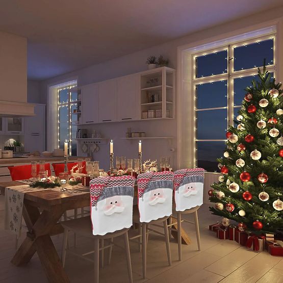 Vianočný poťah na stoličku YX22020 6 ks