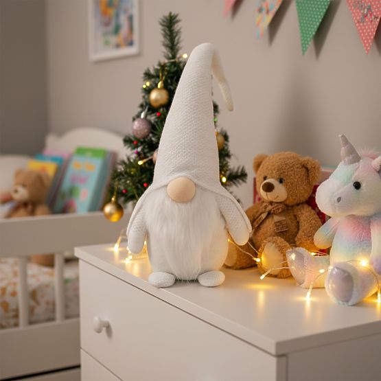 Vianočný škriatok YX068 50cm Biely