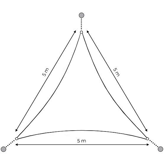 Vodoodolná slnečná plachta strieška 5x5x5m ModernHome - sivá