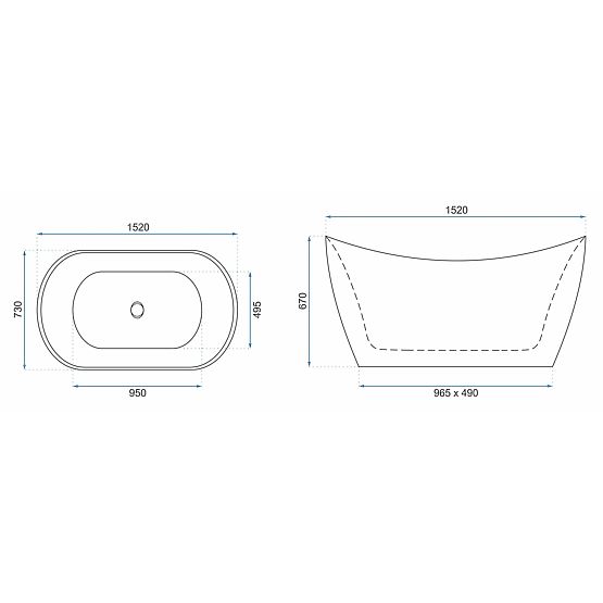 Voľne stojaca vaňa Rea Ferrano 150