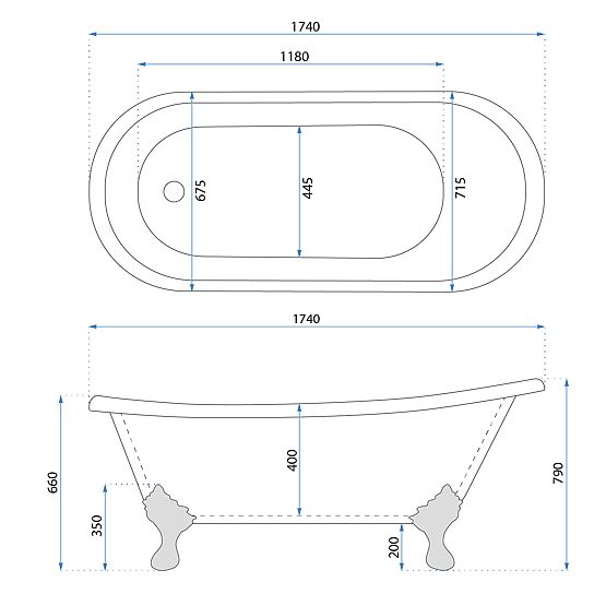Voľne stojaca vaňa Rea Sparta 175