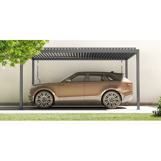 Voľne stojaca záhradná pergola Antilla z hliníka, 5x3 m, bioklimatická, pohyblivé lamely, antracitov