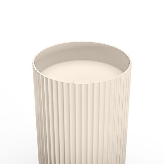 Voľne stojace umývadlo Ciriola, kompozitné, 45x90 cm, béžovošedé, taupe, ryhované