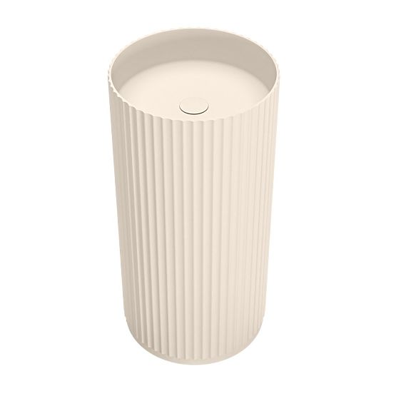 Voľne stojace umývadlo Ciriola, kompozitné, 45x90 cm, béžovošedé, taupe, ryhované