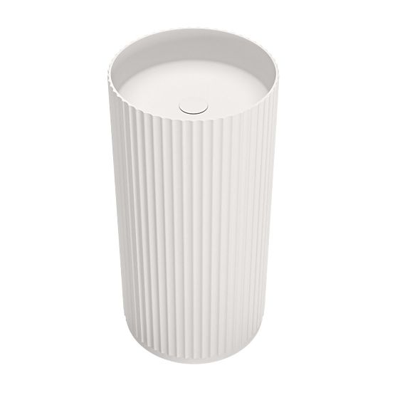 Voľne stojace umývadlo Ciriola, kompozitné, 45x90 cm, biela, ryhovaná