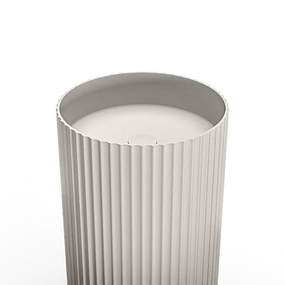 Voľne stojace umývadlo Ciriola, kompozitné, 45x90 cm, svetlosivé, ryhované