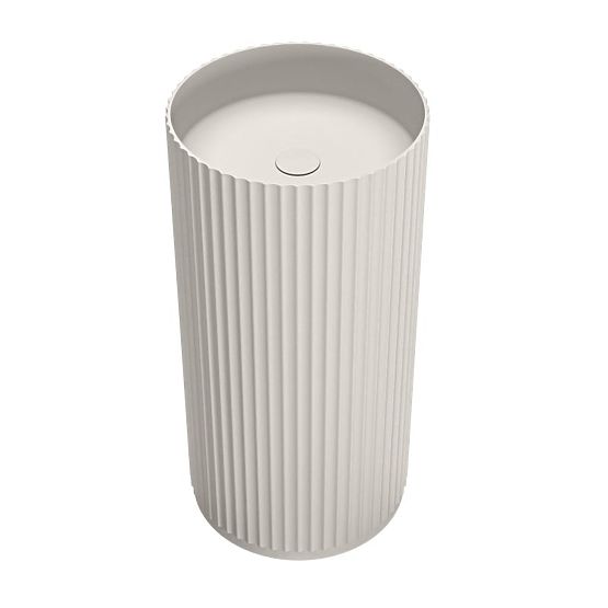 Voľne stojace umývadlo Ciriola, kompozitné, 45x90 cm, svetlosivé, ryhované