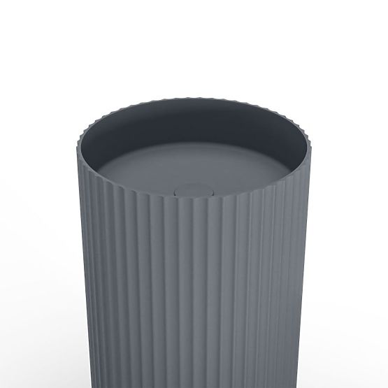 Voľne stojace umývadlo Ciriola, kompozitné, 45x90 cm, tmavosivé, ryhované