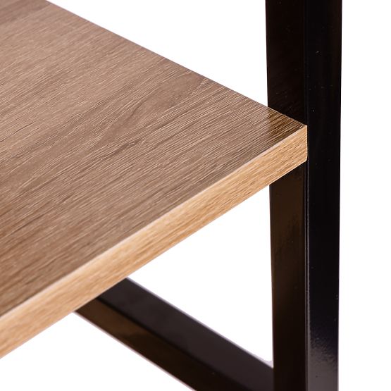 Vysoký loftový regál 5 políc kov MDF ModernHome
