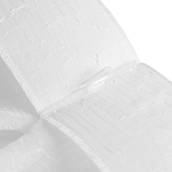 Záclona KRESZ biela farba klasický štýl flex flex 5,5 cm s dvojitým záhybom drvený voál 140x270