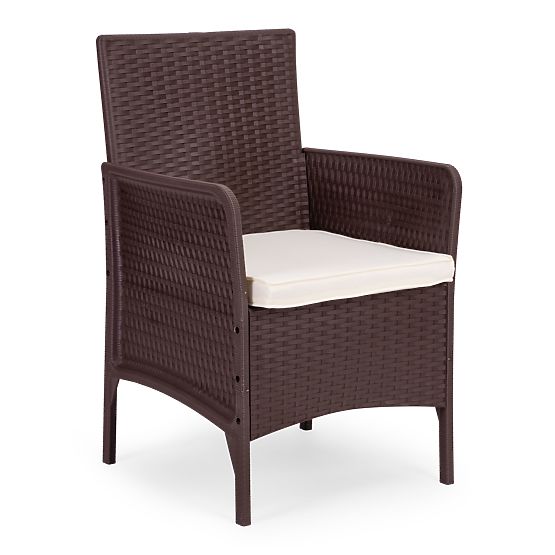 Záhradná nábytková sada 2 kreslá + stolík tvrdené sklo hnedá MultiGarden