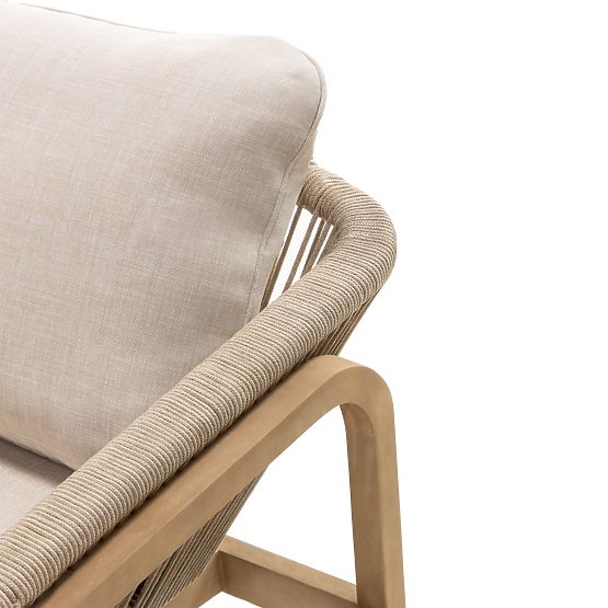 Záhradná nábytková sada Belpasso, pletenina, eukalyptové drevo FSC, teakový vzhľad, svetlo béžová, z