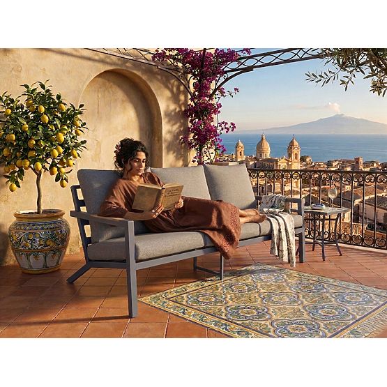 Záhradná pohovka 3miestna MISTERIOSO pohodlná pohovka na balkón 190cm