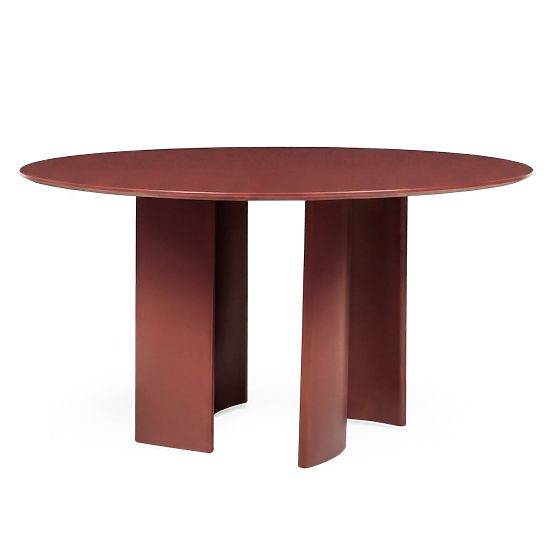 Záhradná sada Amarello, okrúhly stôl 140 cm + 6 stoličiek, hliníková, vínovo hnedá
