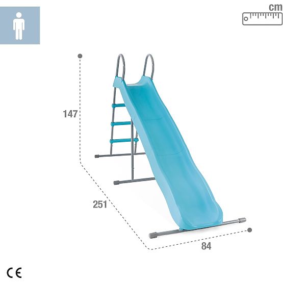 Záhradná šmykľavka pre deti 244 cm veľká oceľ plast INTEX 44107