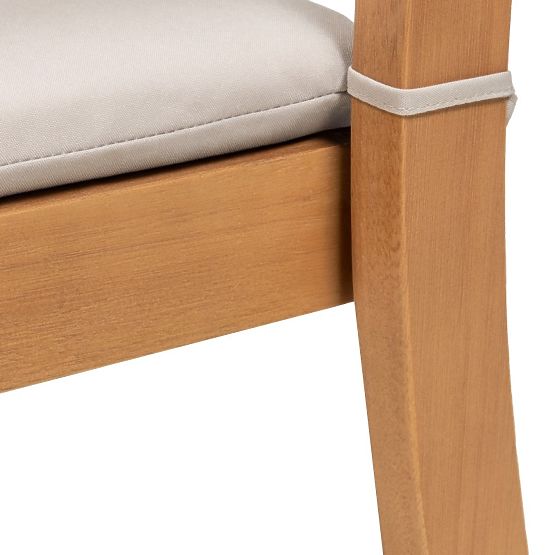 Záhradná stolička Familis ll eukalyptové drevo FSC, teakový vzhľad, béžová