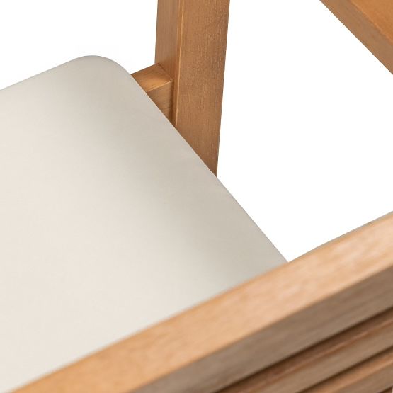 Záhradná stolička Familis ll eukalyptové drevo FSC, teakový vzhľad, béžová