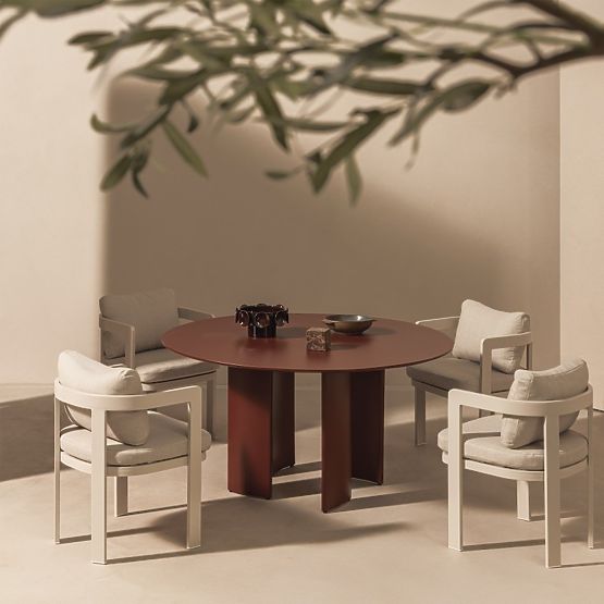 Záhradná stolička Japori hliníková, svetlo béžová, zaoblená