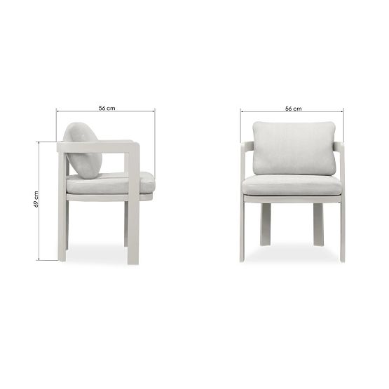 Záhradná stolička Japori hliníková, svetlo béžová, zaoblená