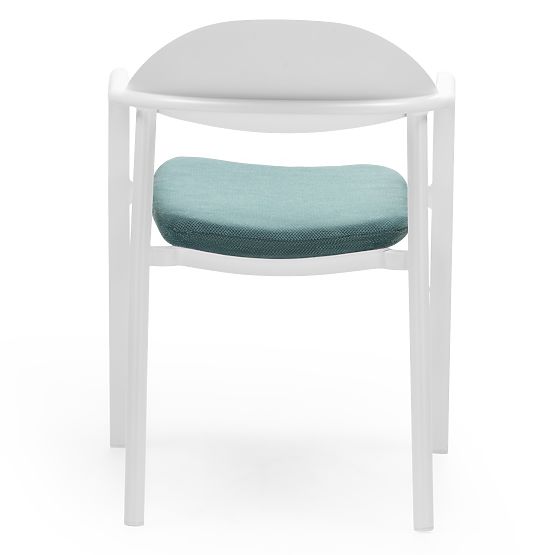 Záhradná stolička Marinelli, hliníková, biela/zelená