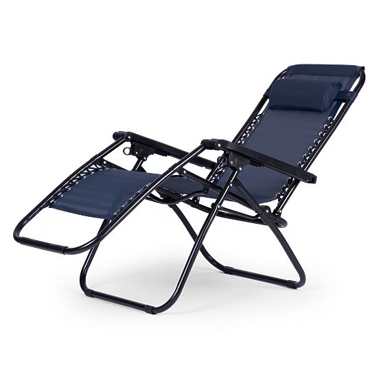 Záhradné lehátko kreslo s nastaviteľným operadlom ZERO GRAVITY ModernHome - modré
