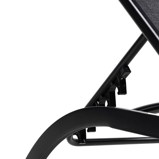 Záhradné lehátko Sandy nastaviteľné, čierne/grafitové