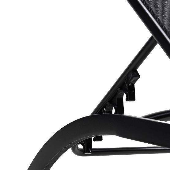 Záhradné lehátko Sandy nastaviteľné, čierne/grafitové