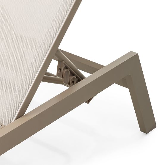 Záhradné lehátko Shelly nastaviteľné, hliníkové, béžové