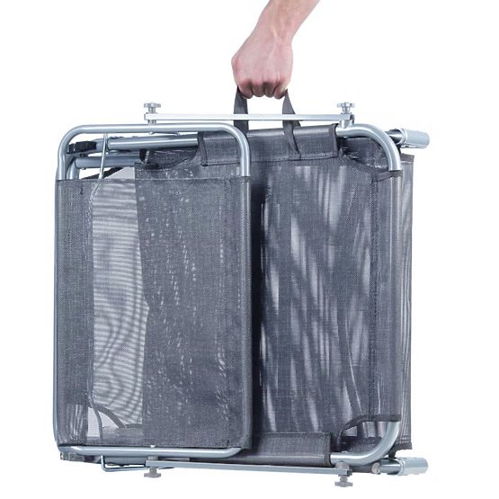 Záhradné ležadlo s nastaviteľnou strieškou sivé