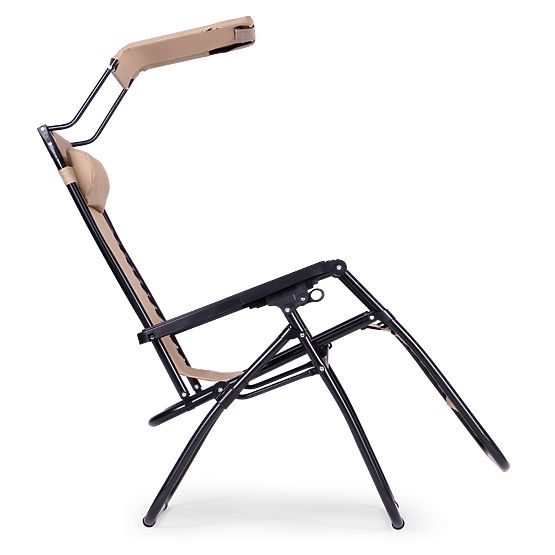 Záhradné plážové ležadlo s nastaviteľným operadlom a pohyblivou strieškou Modernhome - béžové