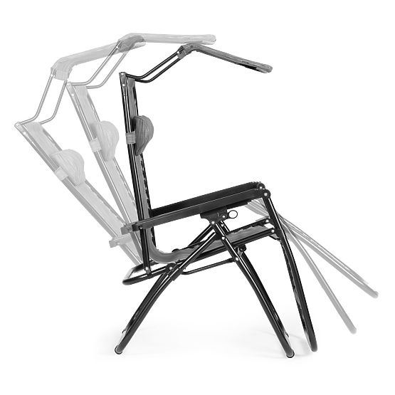 Záhradné plážové ležadlo s nastaviteľným operadlom a pohyblivou strieškou Modernhome - sivé