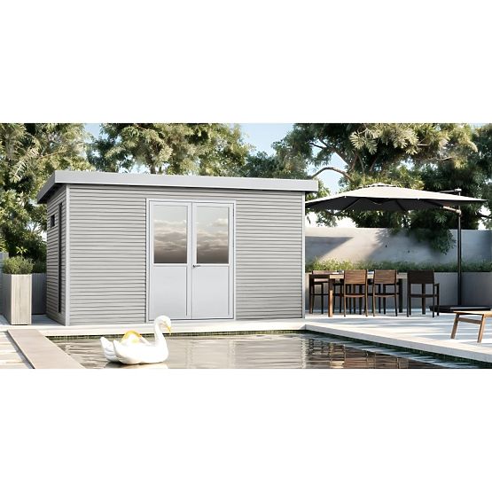 Záhradný domček Ardena 4x3 m 12 m², tmavošedý, kompozitné drevo, hliník, jednoduchá montáž