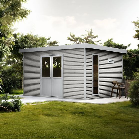 Záhradný domček Ardena 4x3 m 12 m², tmavošedý, kompozitné drevo, hliník, jednoduchá montáž