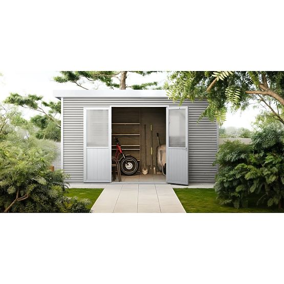 Záhradný domček Ardena 4x3 m 12 m², tmavošedý, kompozitné drevo, hliník, jednoduchá montáž