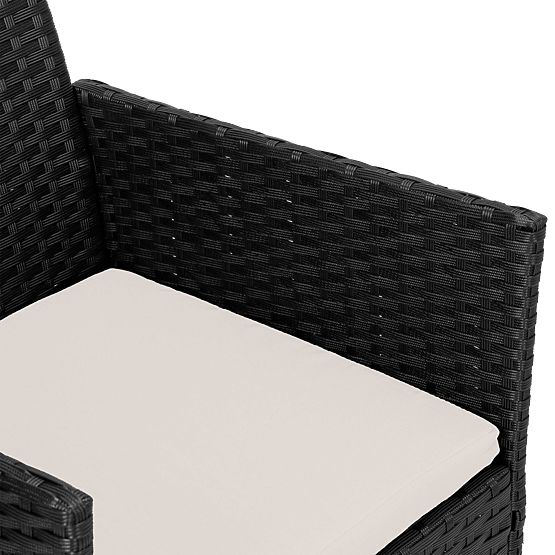 Záhradný nábytok z technoratanu sada 4v1 MAGNOLIA čierna béžové vankúše