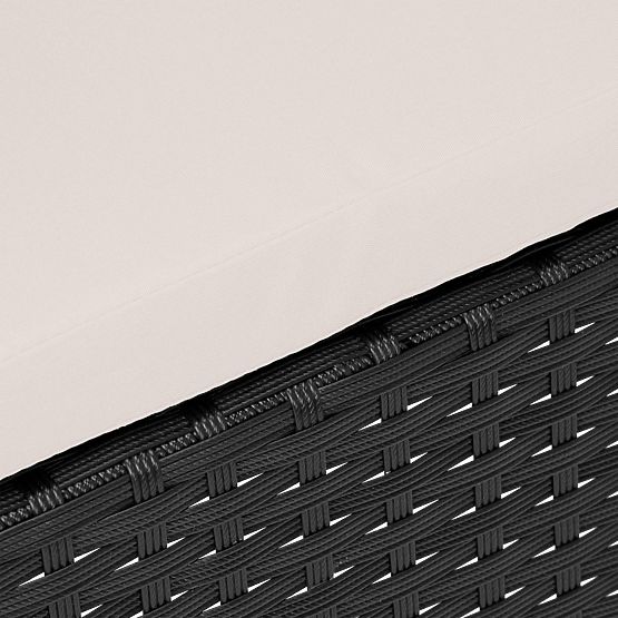 Záhradný nábytok z technoratanu sada 4v1 MAGNOLIA čierna béžové vankúše