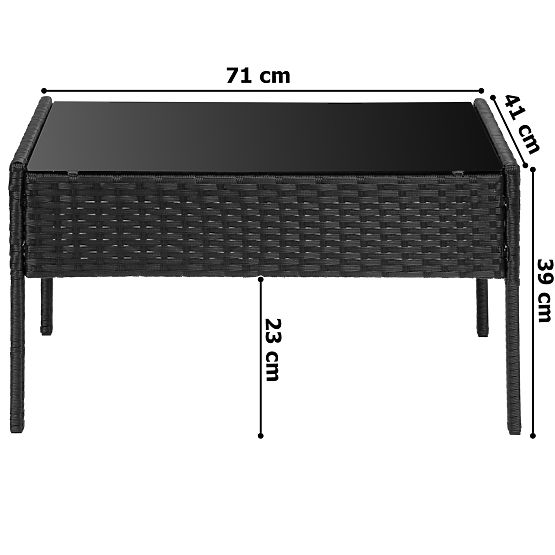 Záhradný nábytok z technoratanu sada 4v1 MAGNOLIA čierna béžové vankúše