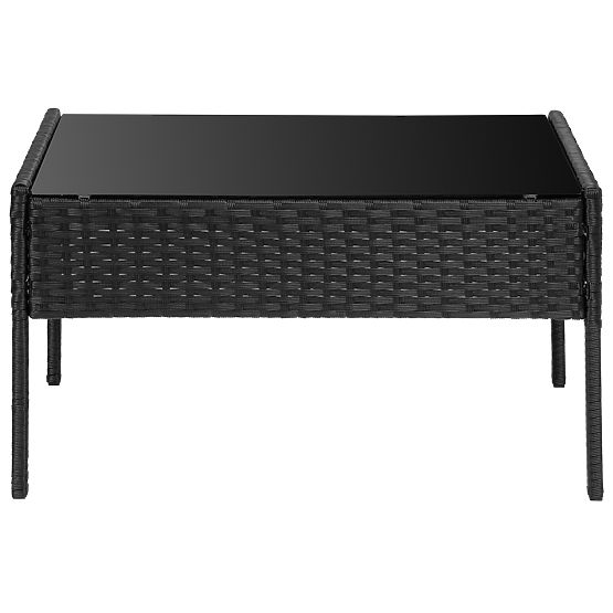 Záhradný nábytok z technoratanu sada 4v1 MAGNOLIA čierna béžové vankúše