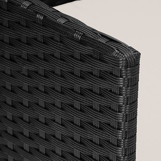 Záhradný nábytok z technoratanu sada 4v1 MAGNOLIA čierna béžové vankúše