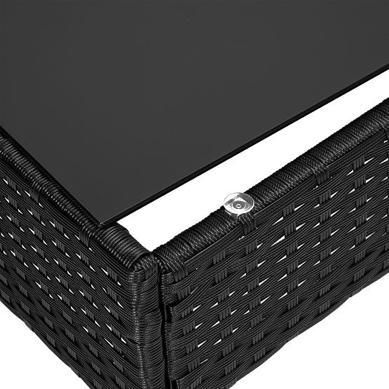 Záhradný nábytok z technoratanu sada 4v1 MAGNOLIA čierna béžové vankúše