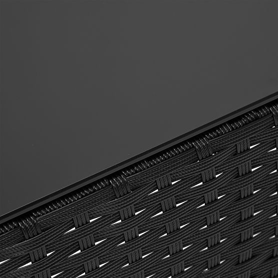 Záhradný nábytok z technoratanu sada 4v1 MAGNOLIA čierna béžové vankúše