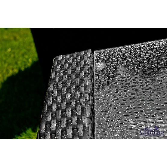 Záhradný nábytok z technoratanu (sofa 123cm, 2 x kreslo + stolík) UNICO čierny