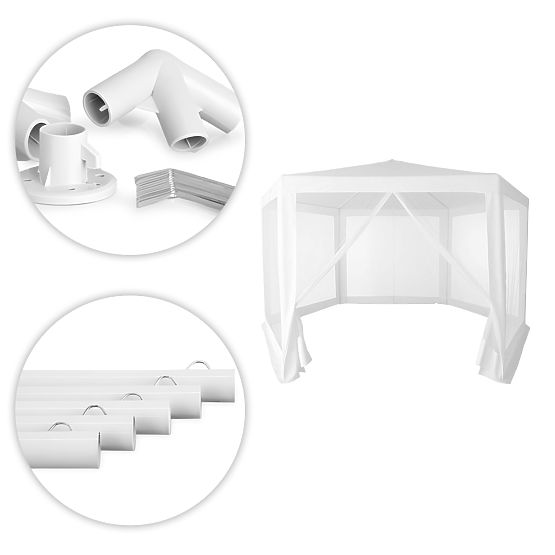 Záhradný obchodný pavilónový stan 2x2x2 m s moskytiérou biely MultiGarden