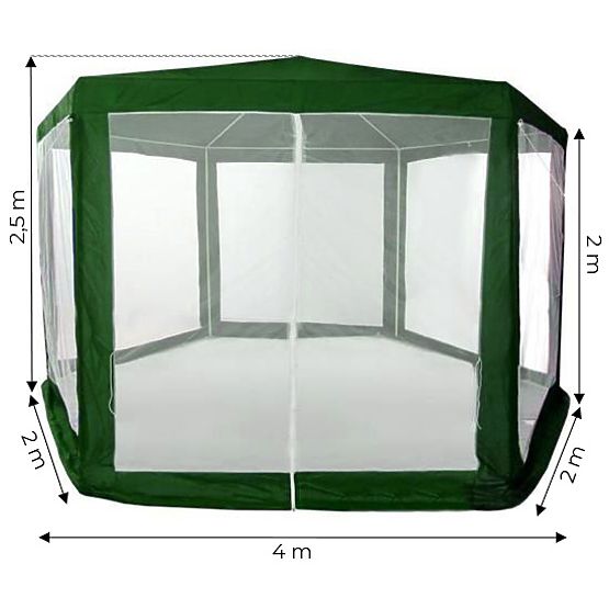 Záhradný pavilónový stan 2x2x2 m s moskytiérou zelený MultiGarden