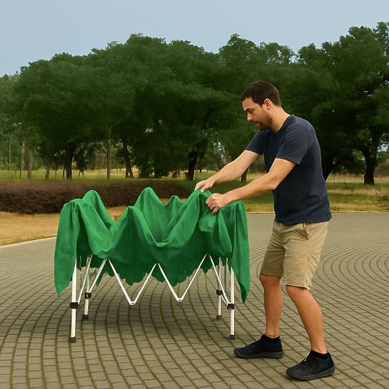 Záhradný pavilónový stan 3x3 m automaticky rozkladací + 4 bočné steny MultiGarden